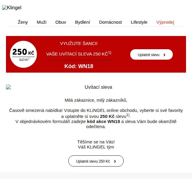 KLiNGEL: uvítací sleva 250 Kč – červen 2026 | Nuslet.cz