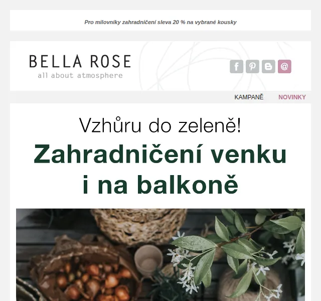 Bella Rose: SLEVA 20 % na zahradnické potřeby – červen 2026 | Nuslet.cz