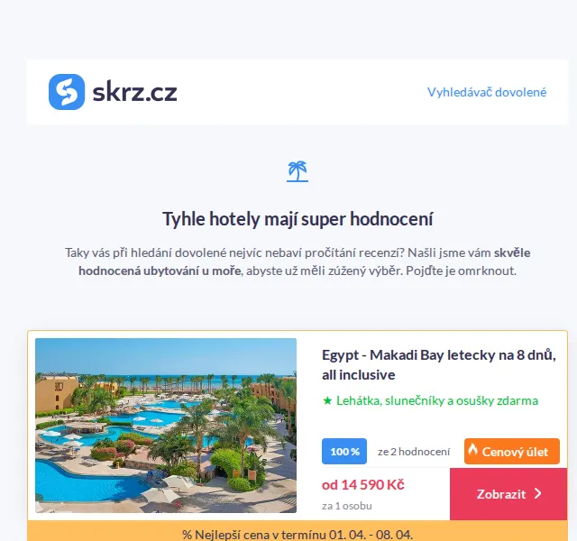Vánoce na Skrz: hotely u moře od 14 590 Kč – červenec 2026 | Nuslet.cz