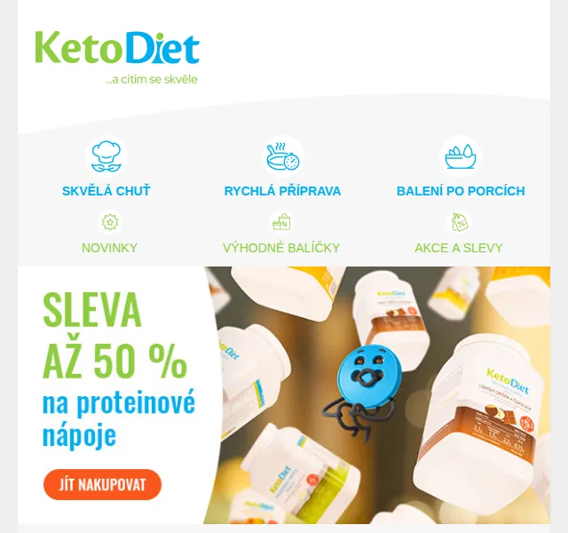 KetoDiet: Sleva až 50 % na proteinové nápoje – červen 2026 | Nuslet.cz