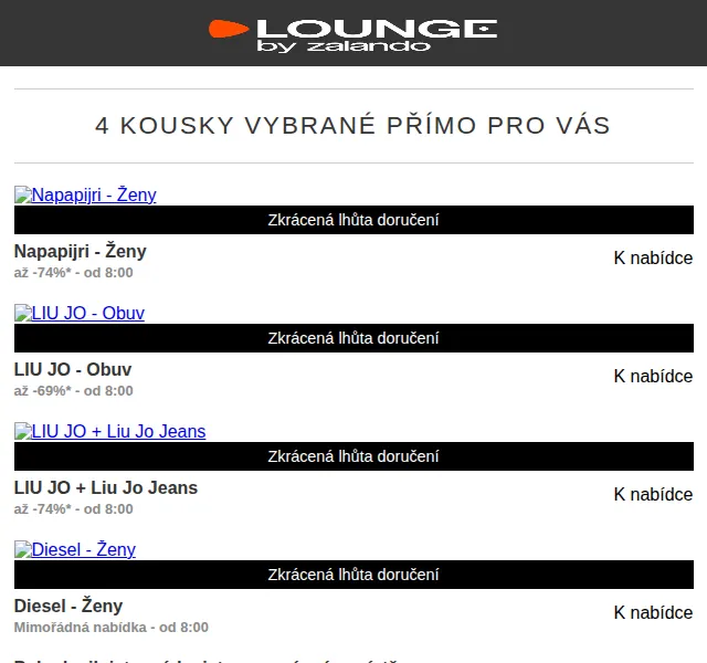 Lounge by Zalando: Napapijri, LIU JO, Diesel – sleva až 75 % – červen 2026 | Nuslet.cz