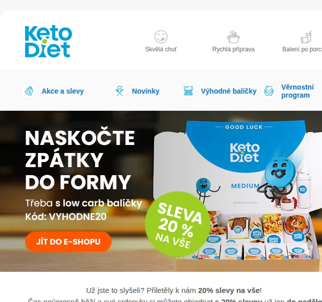 KetoDiet: sleva 20 % na vše a 3. krok dietního plánu – červen 2026 | Nuslet.cz