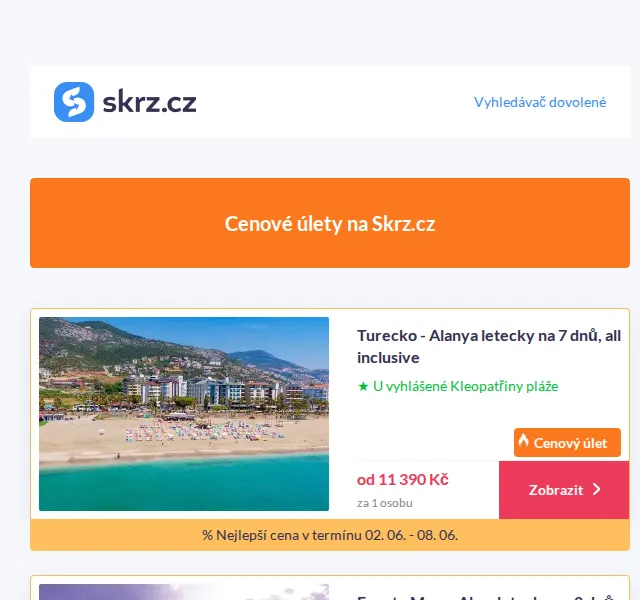 Skrz: Cenové úlety k moři od 6 010 Kč – červenec 2026 | Nuslet.cz