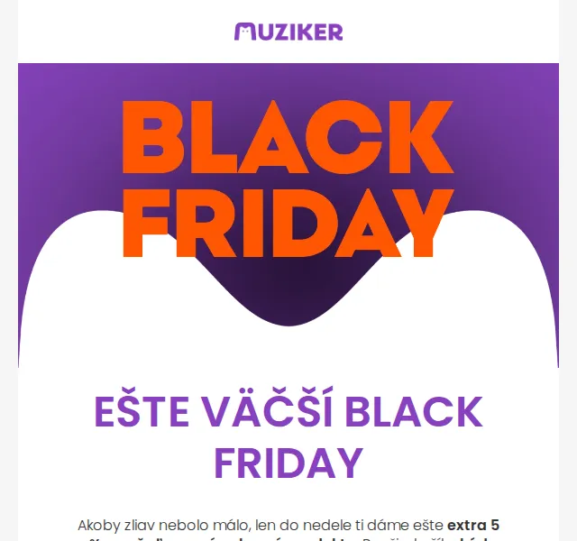 Muziker: Extra 5 % sleva na Black Friday zboží – červenec 2026 | Nuslet.cz
