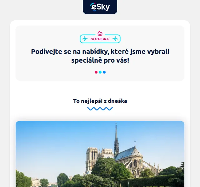 eSky.cz: Letenky do Paříže od 1104 Kč, Oslo od 1829 Kč – červenec 2026 | Nuslet.cz