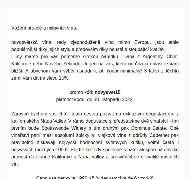 Premier Wines & Spirits | Michaela Krchová: Sleva 15% na vína z Nového světa – listopad 2022 | Nuslet.cz