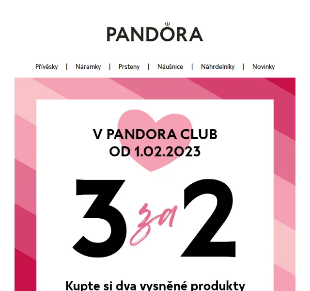 Pandora: 3 za cenu 2 – únor 2026 | Nuslet.cz