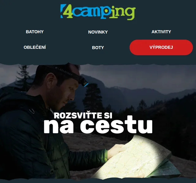 4camping.cz: Čelovky Fenix, Ledlenser, Petzl se slevou – červenec 2026 | Nuslet.cz