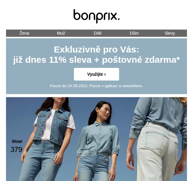 bonprix: 11 % sleva + poštovné zdarma – červenec 2026 | Nuslet.cz