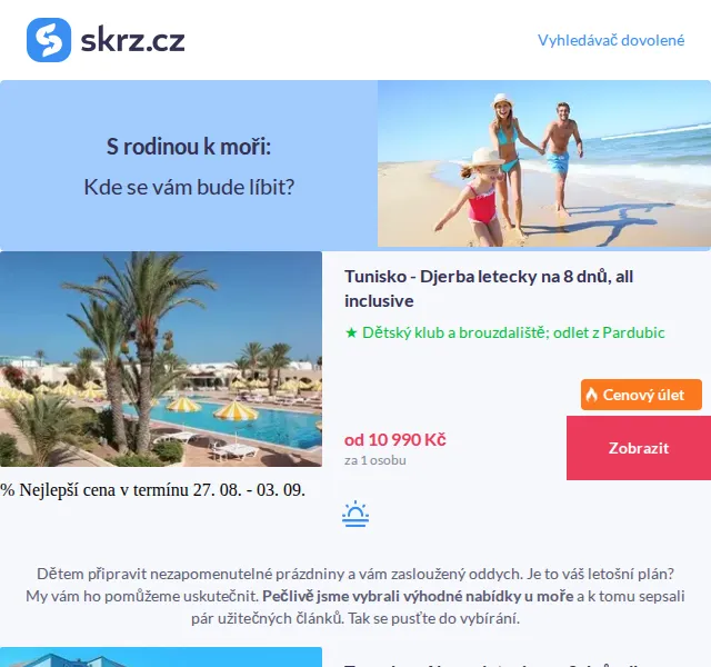 Skrz: Dovolená Djerba od 10 990 Kč s all inclusive – červenec 2026 | Nuslet.cz