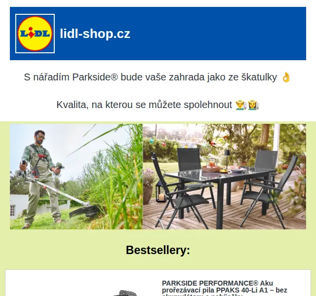 Lidl: Zahradní technika Parkside – slevy až 16 % – červenec 2026 | Nuslet.cz