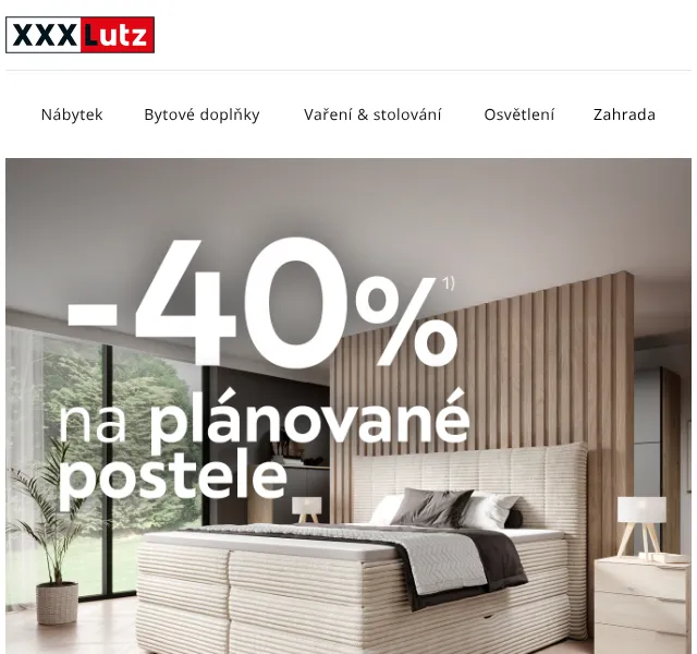 XXXLutz: Plánované postele -40 % – červen 2026 | Nuslet