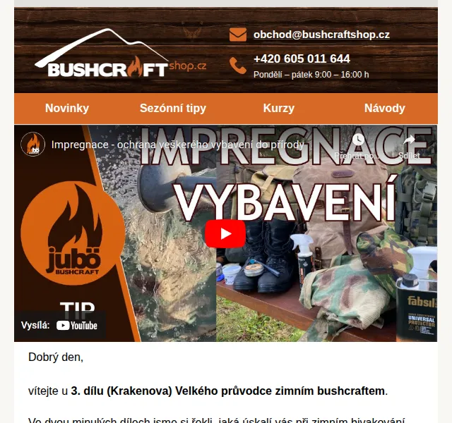 Bushcraftshop: velký průvodce impregnací vybavení – červen 2026 | Nuslet.cz