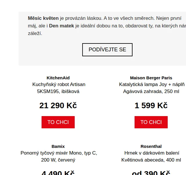 Potten & Pannen: KitchenAid Artisan 5KSM195 ibišková – červen 2026 | Nuslet.cz