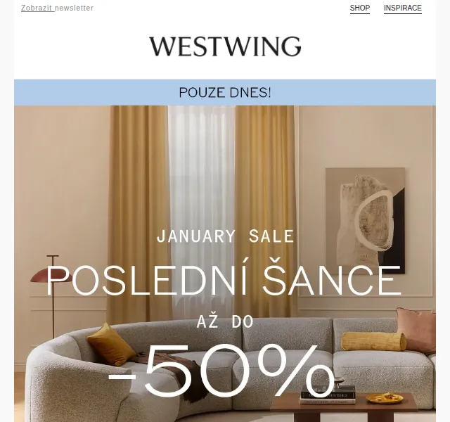 Westwing: nábytok až -50 % – duben 2026 | Nuslet.cz