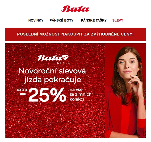 Baťa: extra sleva -25 % na zimní kolekci – červenec 2026 | Nuslet.cz