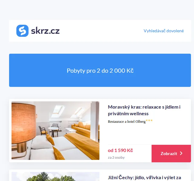 Vánoce na Skrz: TOP pobyty pro 2 do 2 000 Kč – červenec 2026 | Nuslet.cz