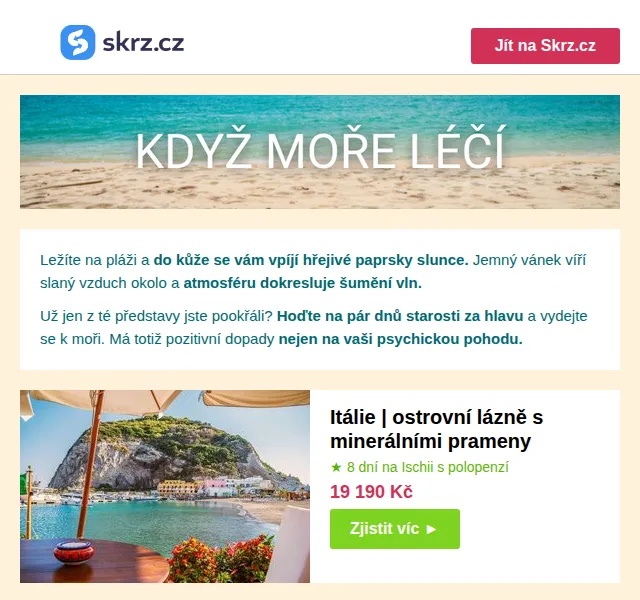 Vánoce na Skrz: Dovolená u moře jako lék – červen 2026 | Nuslet.cz