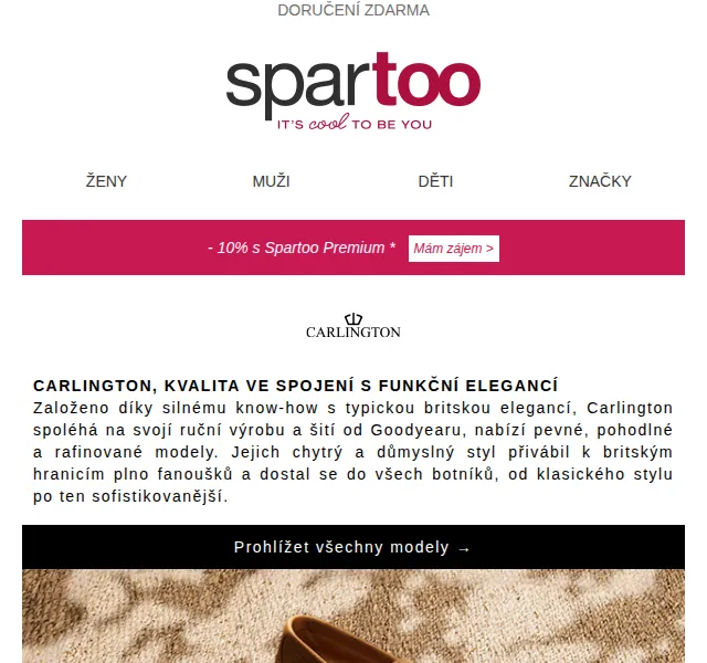 Spartoo: Doprava zdarma Carlington, BOTD, Caterpillar, Merrell – červenec 2026 | Nuslet.cz