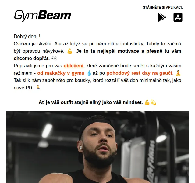 GymBeam: sportovní oblečení pro dámy i pány – září 2026