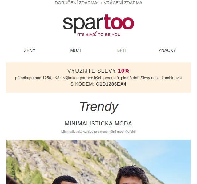 Spartoo: Doprava zdarma + 10% sleva nad 1250 Kč – červenec 2026 | Nuslet.cz
