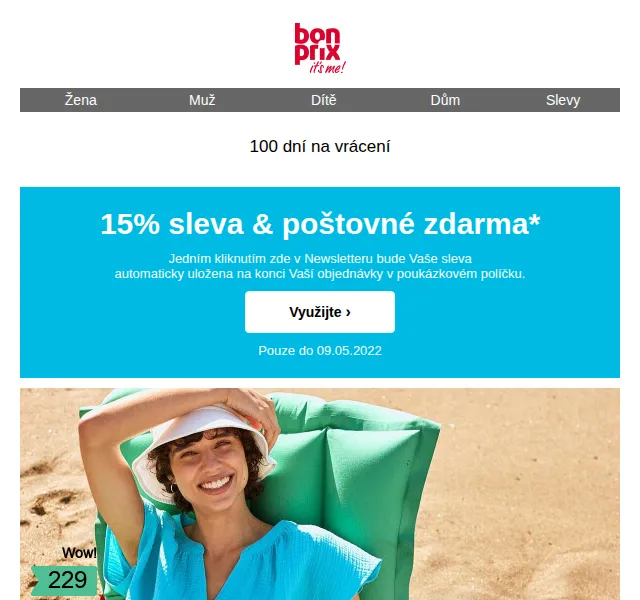 bonprix: 15% sleva a poštovné zdarma – červen 2026 | Nuslet.cz