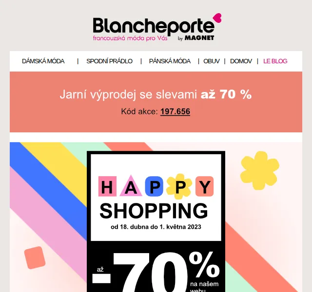 Blancheporte: jarní výprodej se slevami až -70 % – červen 2026 | Nuslet.cz