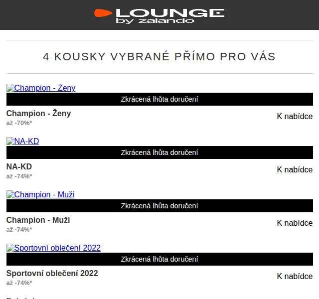 Lounge by Zalando: NA-KD, Champion a sportovní oblečení – červen 2026 | Nuslet.cz