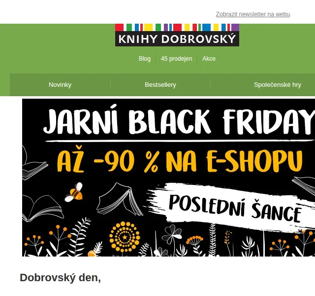 KnihyDobrovsky.cz: Až 90% slevy Black Friday – červenec 2026 | Nuslet.cz