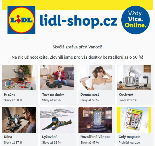 Lidl: Inspirace k Vánocům se slevami až 50 % – červen 2026 | Nuslet.cz