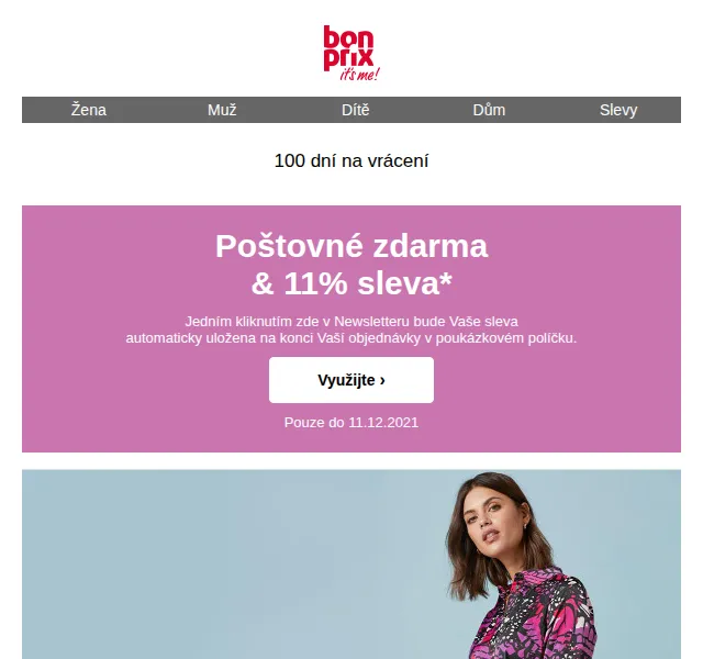 Bonprix: 11% sleva a poštovné zdarma – prosinec 2021 | Nuslet.cz