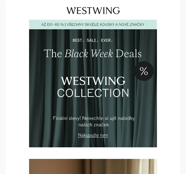 Westwing: Ferm Living, GUBI, Stelton – slevy až -60 % | červenec 2026 | Nuslet.cz