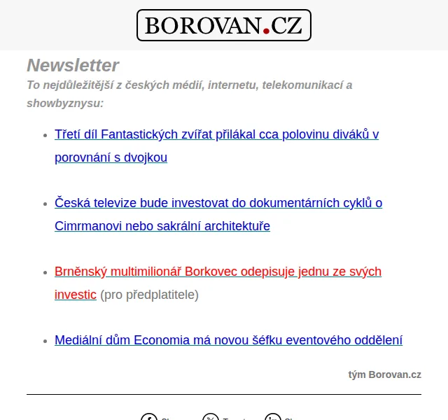 Aleš Borovan: Novinky z médií a kultury – červen 2026 | Nuslet.cz