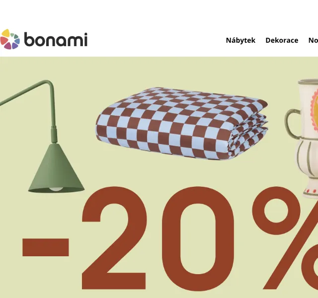 Bonami.cz: Sleva 20 % na nábytek – srpen 2026 | Nuslet.cz