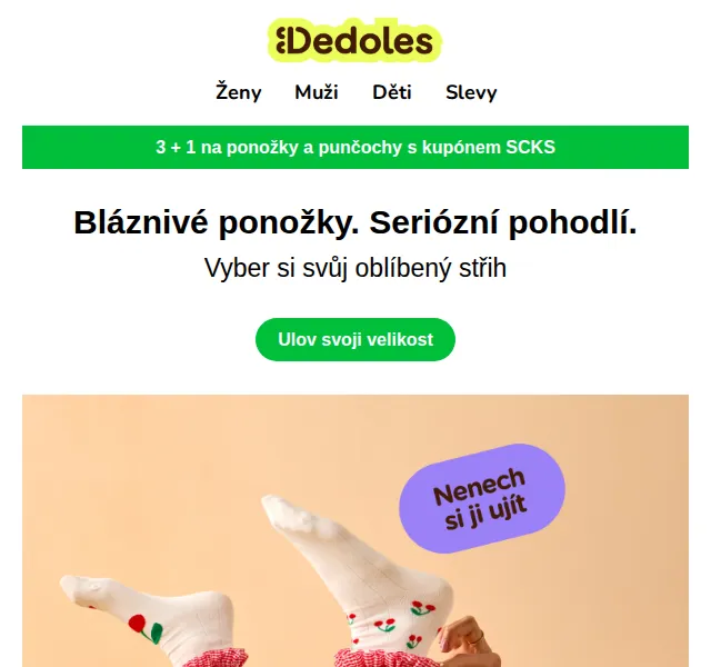 Dedoles: 3+1 na ponožky s kupónem SCKS – červenec 2026 | Nuslet.cz