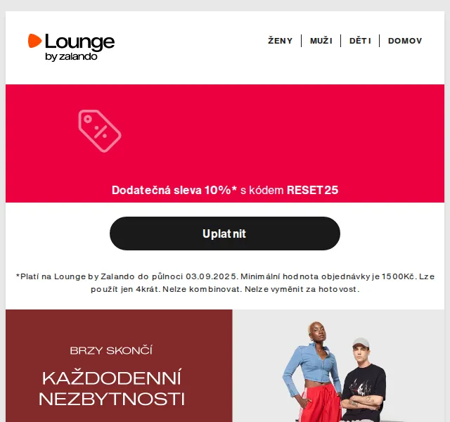 Lounge by Zalando: sleva 10 % + až 80 % — duben 2026