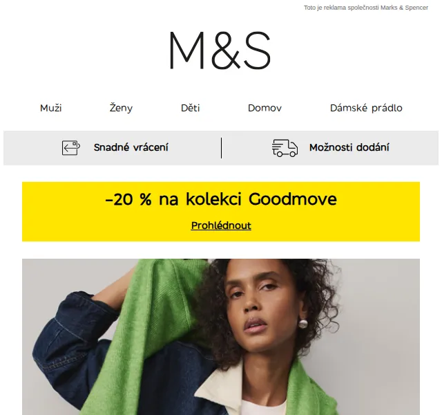 Marks and Spencer: 20 % na kolekci Goodmove – červen 2026 | Nuslet.cz