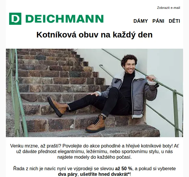 Deichmann: kotníkové boty se slevou až 50 % – duben 2026