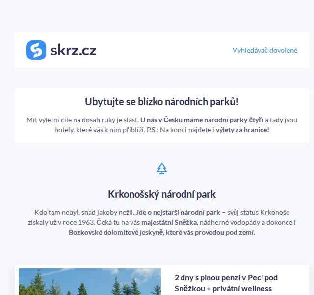 Vánoce na Skrz: výlety a ubytování u národních parků od 1 490 Kč – červen 2026 | Nuslet.cz