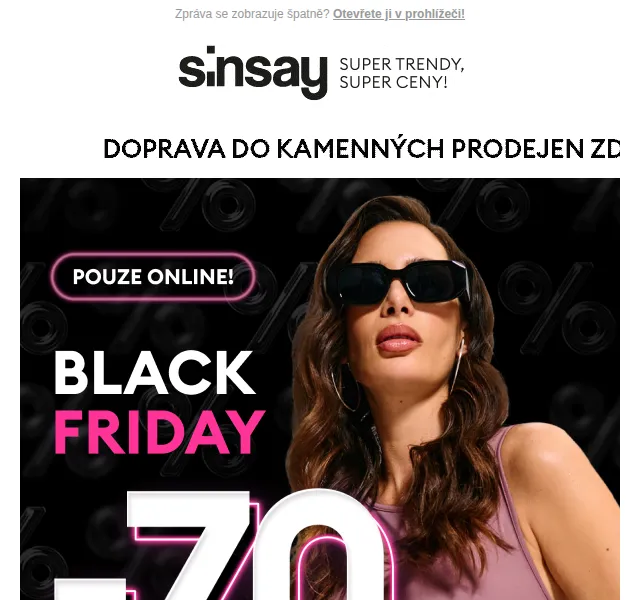 Sinsay: až -70 % Black Friday – duben 2026 | Nuslet.cz