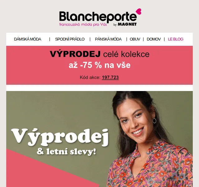 Blancheporte: Letní výprodej až -75 % – červenec 2026 | Nuslet.cz