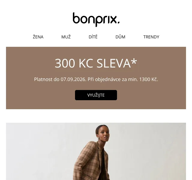 Bonprix: 300 Kč sleva – září 2026