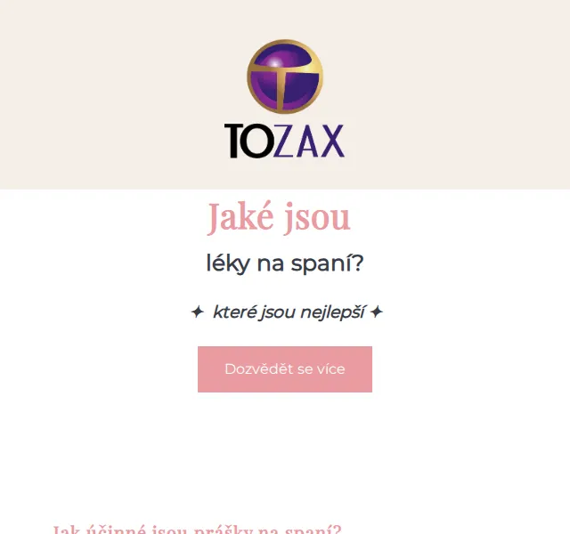 Tozax CZ: Léky na spaní a Sleep Trip – červenec 2026 | Nuslet.cz