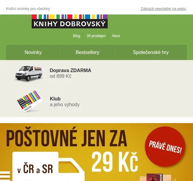 KnihyDobrovsky.cz: Doprava za 29 Kč a Bestsellery – červenec 2026 | Nuslet.cz