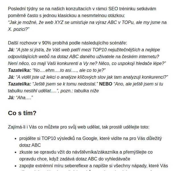 Collabim: SEO analýza konkurence – červenec 2026 | Nuslet.cz