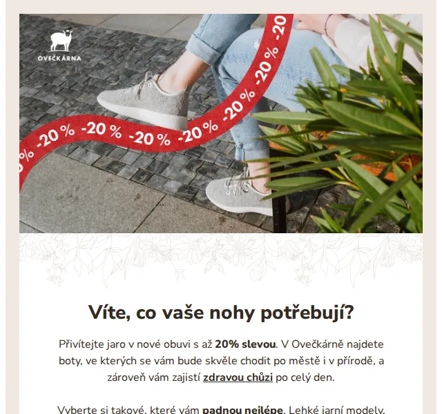 Ovečkárna: Až 20% sleva na jarní obuv – červenec 2026 | Nuslet.cz