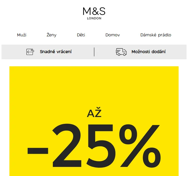 Marks and Spencer: Kupte 4, ušetřete 20 % – červenec 2026 | Nuslet.cz