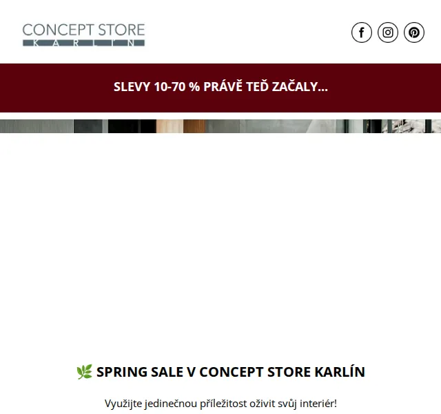 Concept Store Karlín: Spring Sale 10-70% na designový nábytek – červenec 2026 | Nuslet.cz