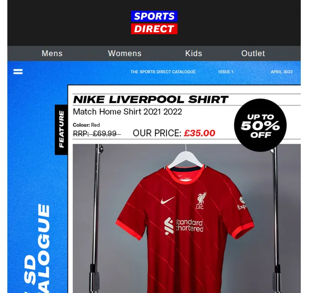 Sportsdirect.com: Fotbalové dresy až 50 % – Liverpool, Man Utd – červen 2026 | Nuslet.cz