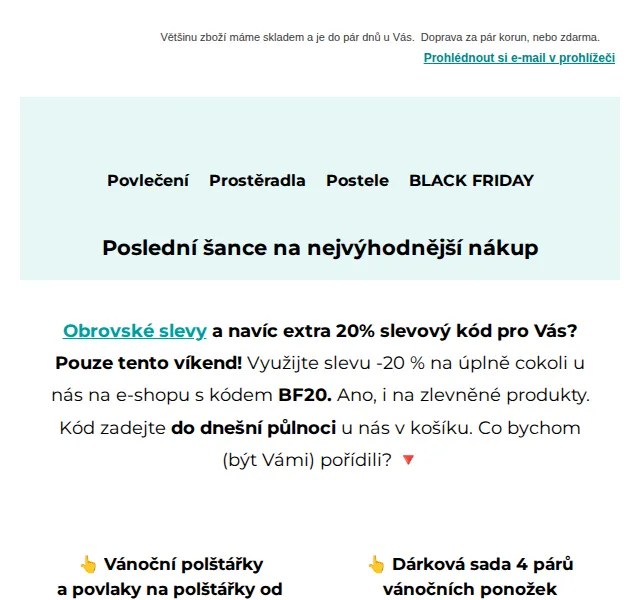 Výprodej povlečení: sleva 20 % na vše – červenec 2026 | Nuslet.cz